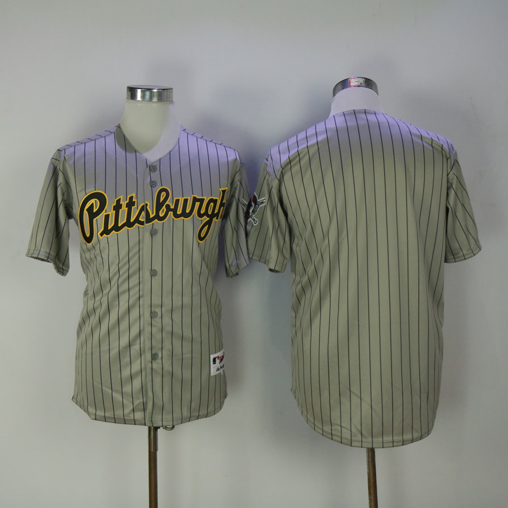 Men Pittsburgh Pirates Blank Grey Stripe MLB Jerseys